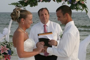 Couple Married on Beach by Wedding Officiant Panama City Beach